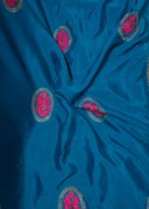 Partywear Blue Crepe Embellished Embroidered Saree