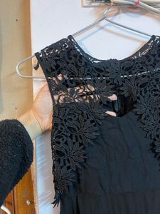 Chic Black Lace Detail Dress
