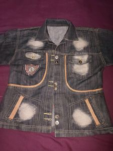 90s Aesthetic Faded Black Denim Jacket
