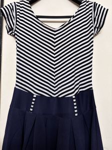 Striped Fit &amp; Flare Dress : FREE Belt Limited Time