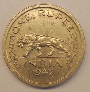 Rare 1947 Lahore Mint  George VI One Rupee