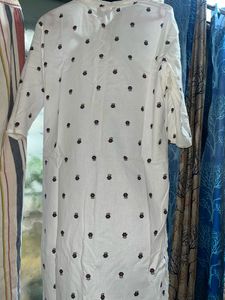 Elegant White Printed Kurta Set
