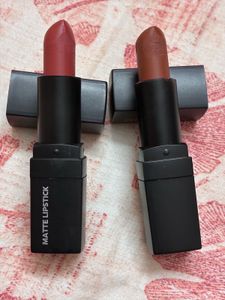 Used Lipsticks Brown And Pink Matte