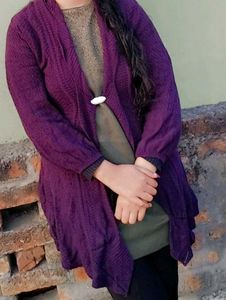 Purple Knit Cardigan