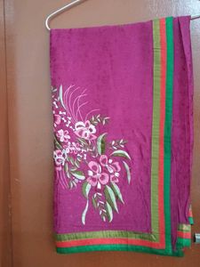 Elegant Floral Embroidered Saree