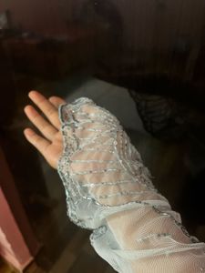 Art Decorat Mesh Eye Catching Lace Top