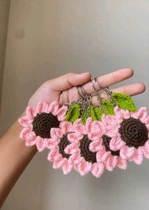 Crochet Sunflower Keychain