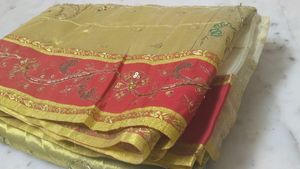 Organza Saree With Aari Tari Work