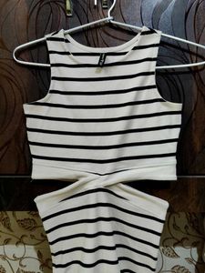 Striped Cutout Crop Top
