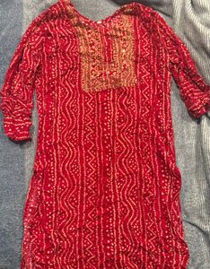 Red & Gold Embellished kurti