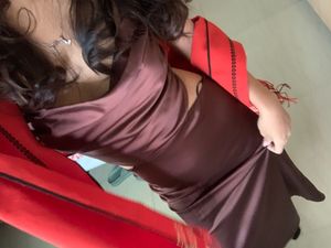 URBANIC Brown Satin Dress