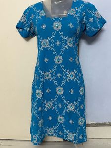 Pintrest Sky Blue Kurta With Work