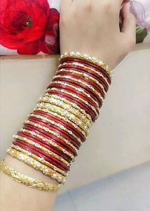 Red &amp; Gold Bangle Set