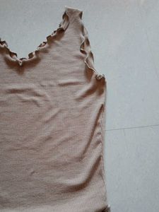 Ribbed Ruffle Tank Top