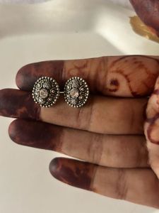 Oxidised Stud Earring
