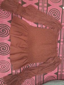 Pretty Maroon Tunic Offshoulder