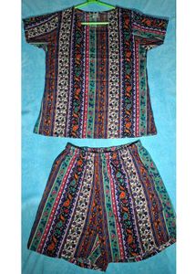 Striped Top &amp; Shorts Set