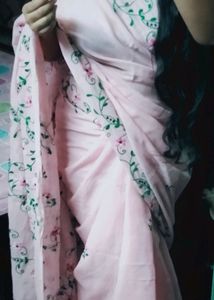 Beautiful Pink Cotton Saree