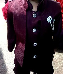 Boys Burgundy 3-Piece Suit