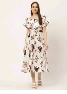 Floral Off-Shoulder Midi Dress
