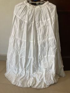 White Embroidered Skirt
