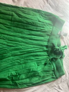 Green Pleated Skirt