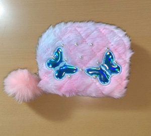 Cute Butterfly Fluffy Pouch