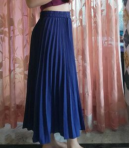 Blue Pleated Skirt