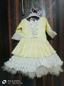 Baby Girls Frock Yellow Colour