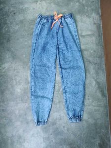 Acid Wash Denim Joggers