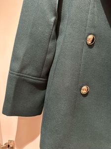 Chic Green Double-Breasted Coat