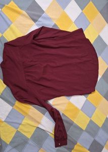 Burgundy Long Sleeve Top
