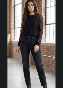 Elegant Black Lace Top By ONLY BRAND