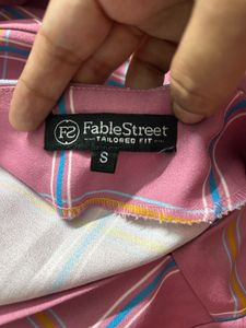 Unused Cowl Neck Pink Plaid Top