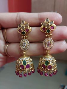Sizzling Ruby Long Jhumka. New