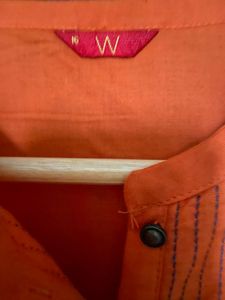 W Women’s Orange Colour Kurta (16)