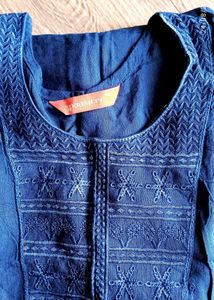 Blue Embroidered Kurta