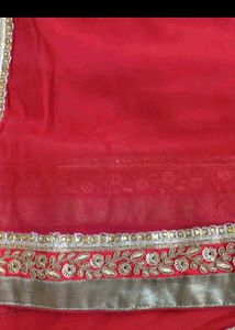 Red Saree With Blouse