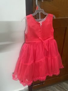 Bright peach Color Cocktail Frock 3-5yr Old