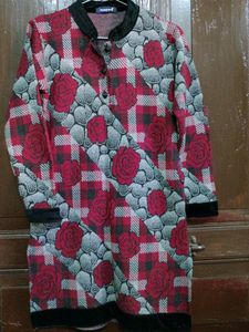 Woolen Beautiful Kurti Flower Print