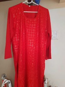 Red Straight Kurti