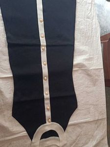 Chic Black &amp; White Pearl Button Top