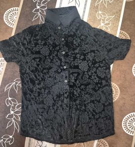 New Floral Velvet black Shirt