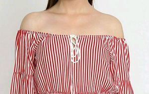LA Loft Off Shoulder Stripped Skater Dress