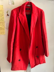 Classic Korean Red OverCoat 🧣