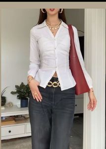 Y2k Vintage  Fitted Off White Shirt