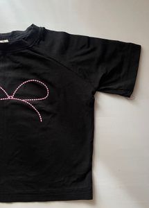 Pink Bow Black Top 🎀