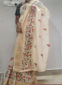 It's A Beautiful  Saree With Embroidery
