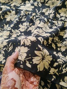 Black Floral Long Crepe Skirt |Lightweight &amp;Elegan