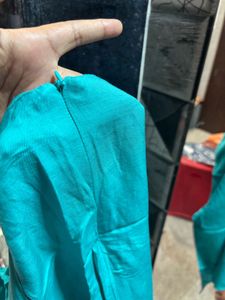 MANGO Teal  Skirt with Button Detail